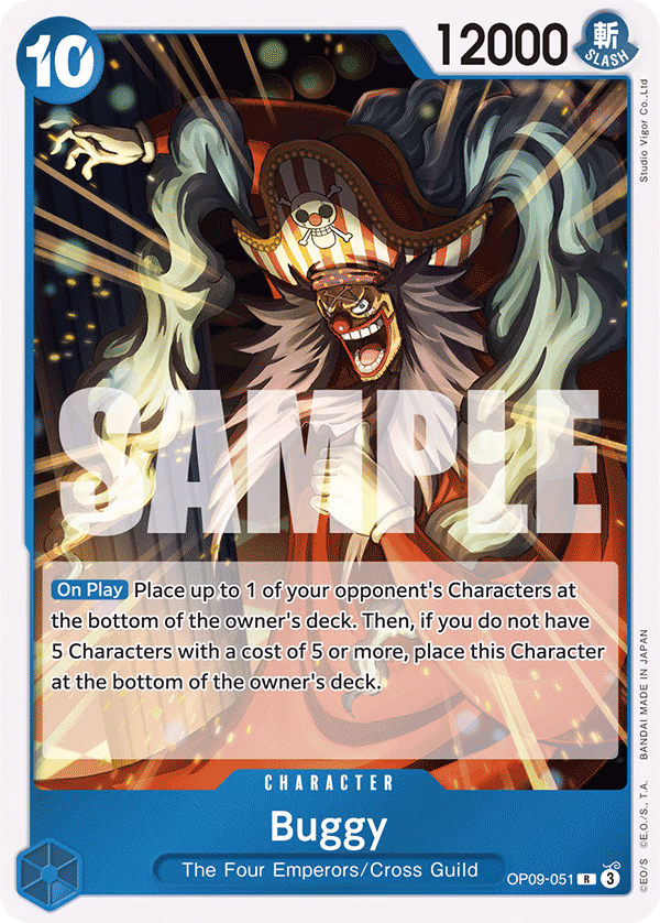 Buggy One Piece card (OP09-051, Emperors in the New World)