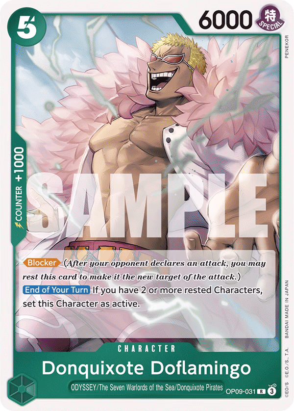 Donquixote Doflamingo One Piece card (OP09-031, Emperors in the New World)