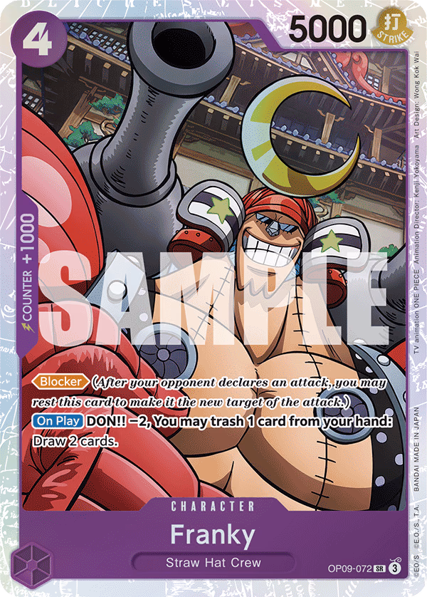 Franky One Piece card (OP09-072, Emperors in the New World)
