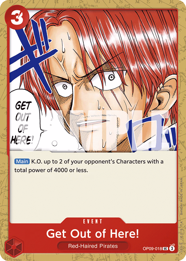 Get Out of Here! One Piece card (OP09-018, Emperors in the New World)