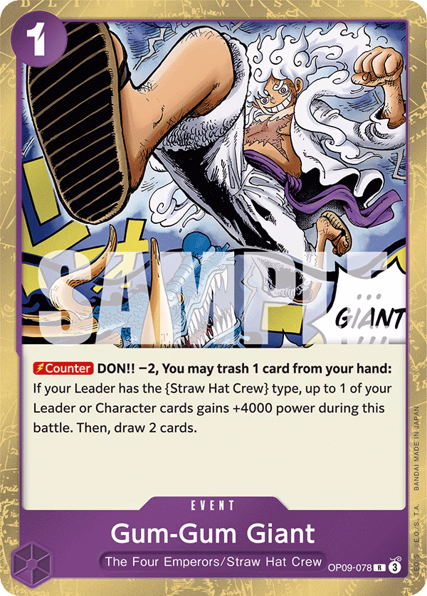 Gum-Gum Giant One Piece card (OP09-078, Emperors in the New World)