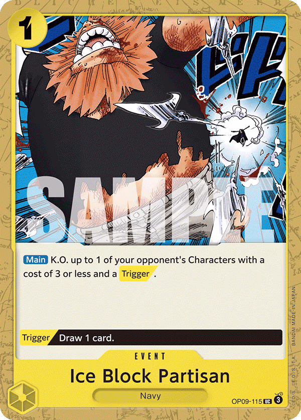 Ice Block Partisan One Piece card (OP09-115, Emperors in the New World)