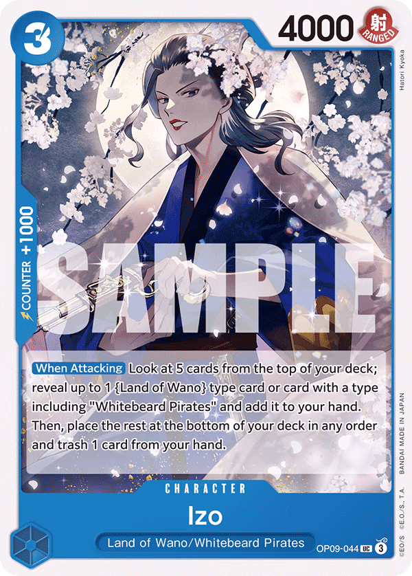 Izo One Piece card (OP09-044, Emperors in the New World)