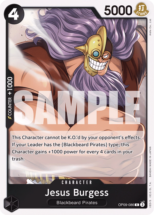 Jesus Burgess One Piece card (OP09-086, Emperors in the New World)