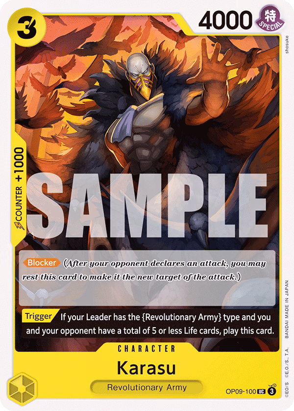 Karasu One Piece card (OP09-100, Emperors in the New World)
