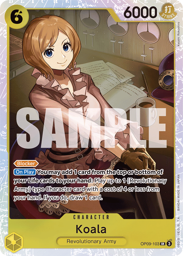 Koala One Piece card (OP09-103, Emperors in the New World)
