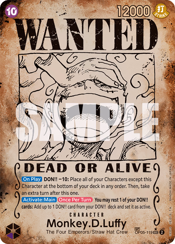 Monkey.D.Luffy (Wanted Poster) One Piece card (OP05-119, Emperors in the New World)