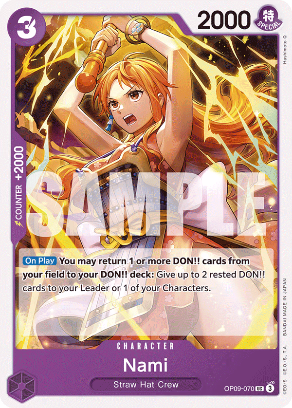 Nami One Piece card (OP09-070, Emperors in the New World)