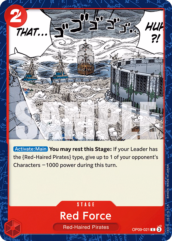 Red Force One Piece card (OP09-021, Emperors in the New World)