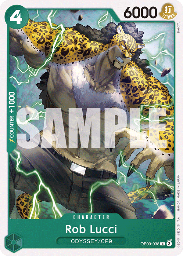Rob Lucci One Piece card (OP09-038, Emperors in the New World)