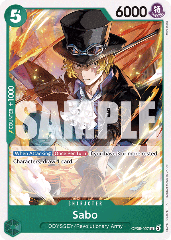 Sabo One Piece card (OP09-027, Emperors in the New World)