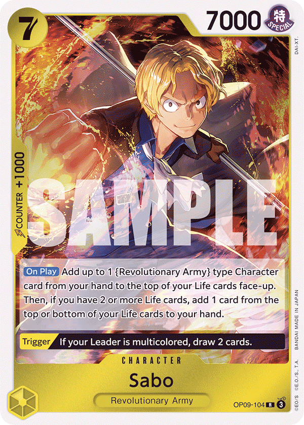 Sabo One Piece card (OP09-104, Emperors in the New World)