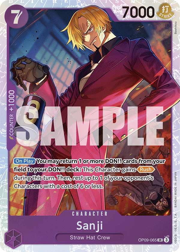 Sanji One Piece card (OP09-065, Emperors in the New World)