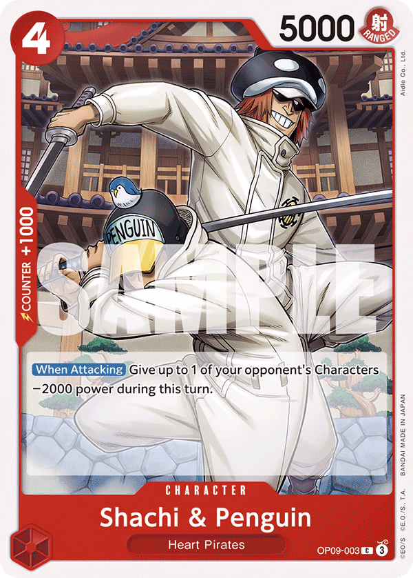 Shachi & Penguin One Piece card (OP09-003, Emperors in the New World)