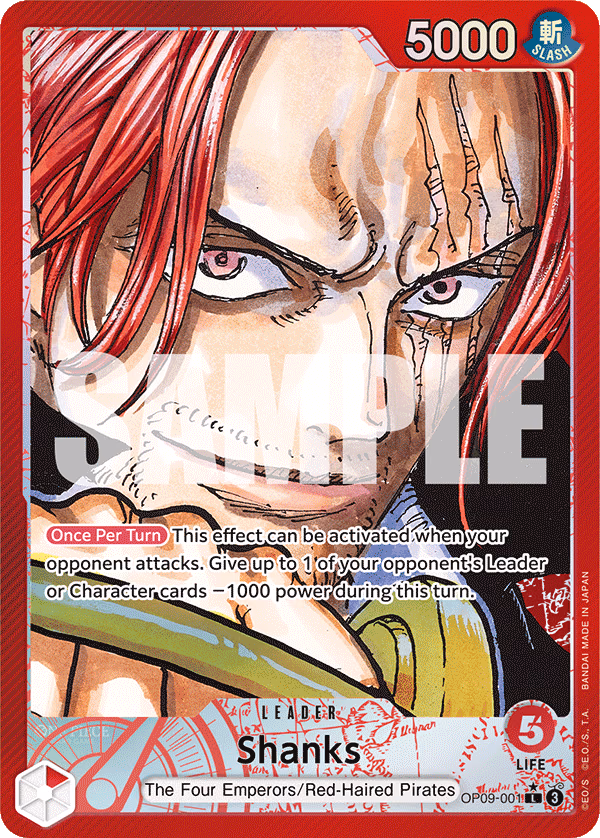 Shanks (Parallel) One Piece card (OP09-001, Emperors in the New World)
