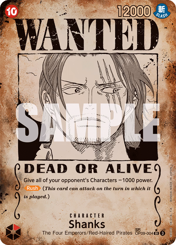 Shanks (Manga) One Piece card (OP09-004, Emperors in the New World)