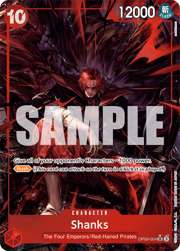 Shanks (Wanted Poster) One Piece card (OP09-004, Emperors in the New World)