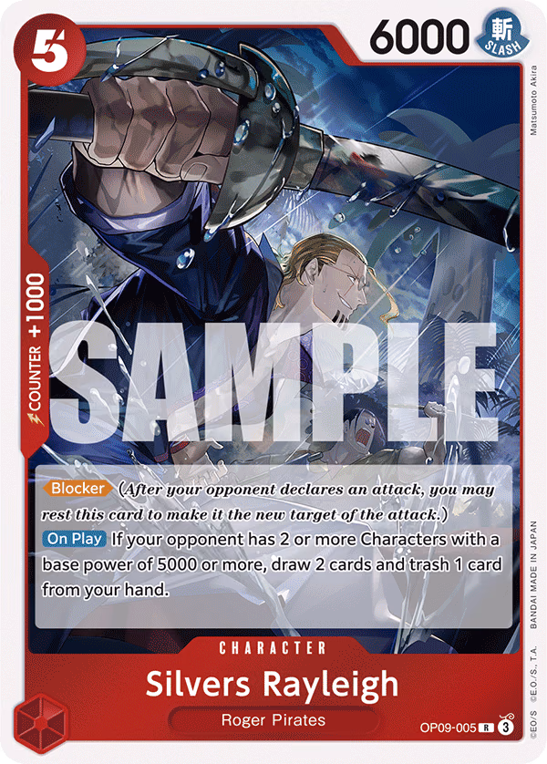 Silvers Rayleigh One Piece card (OP09-005, Emperors in the New World)