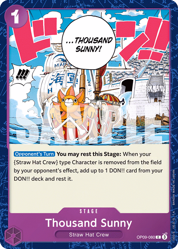 Thousand Sunny One Piece card (OP09-080, Emperors in the New World)
