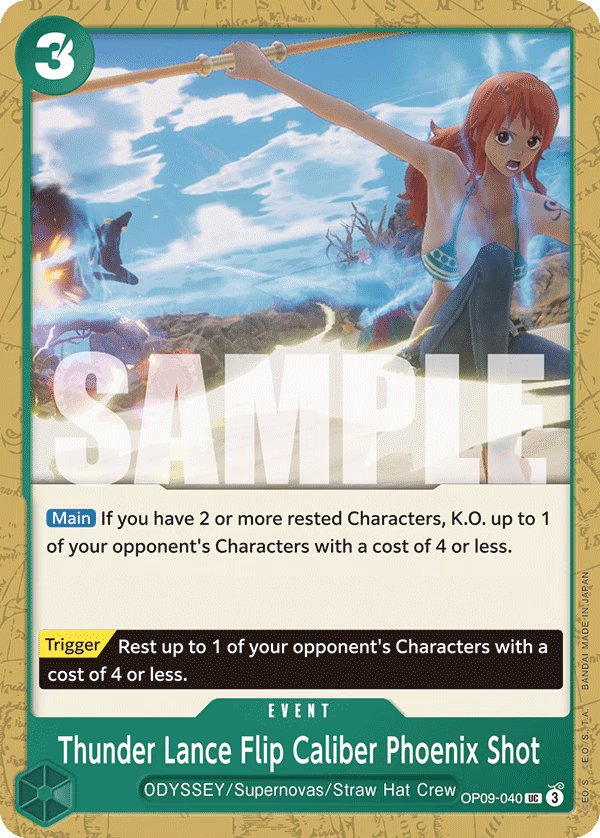 Thunder Lance Flip Caliber Phoenix Shot One Piece card (OP09-040, Emperors in the New World)
