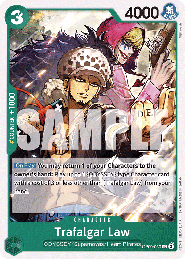 Trafalgar Law One Piece card (OP09-030, Emperors in the New World)