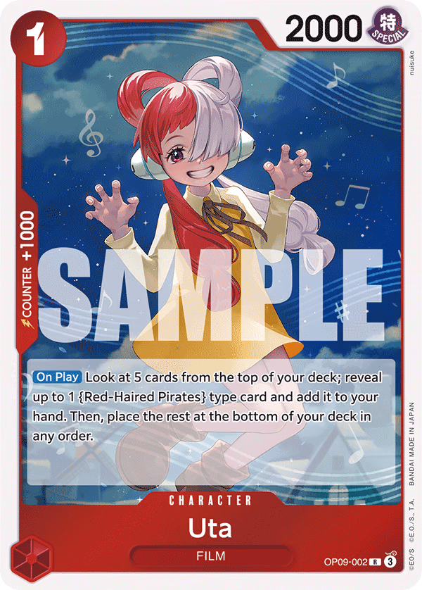 Uta One Piece card (OP09-002, Emperors in the New World)