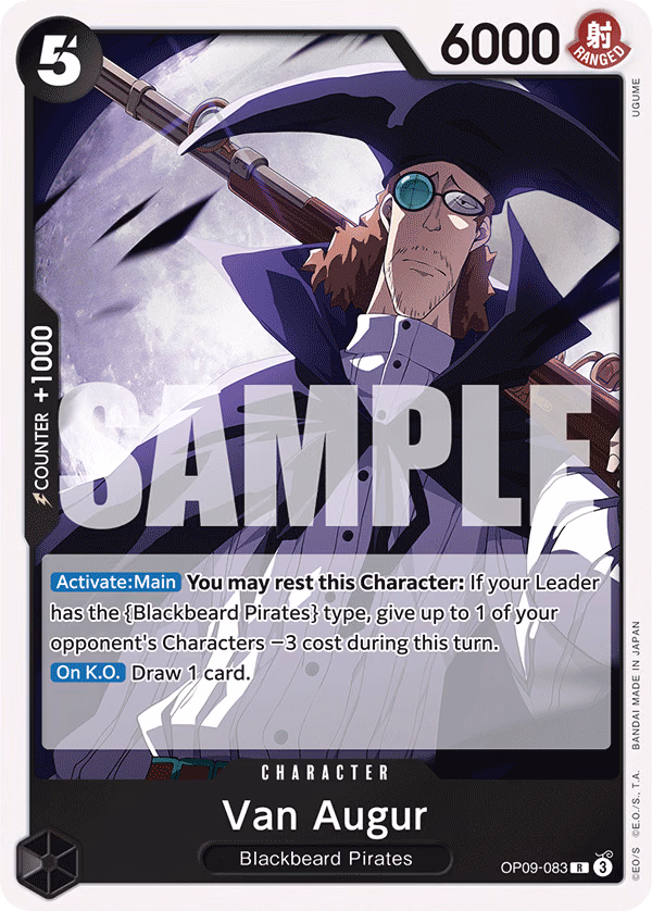 Van Augur One Piece card (OP09-083, Emperors in the New World)