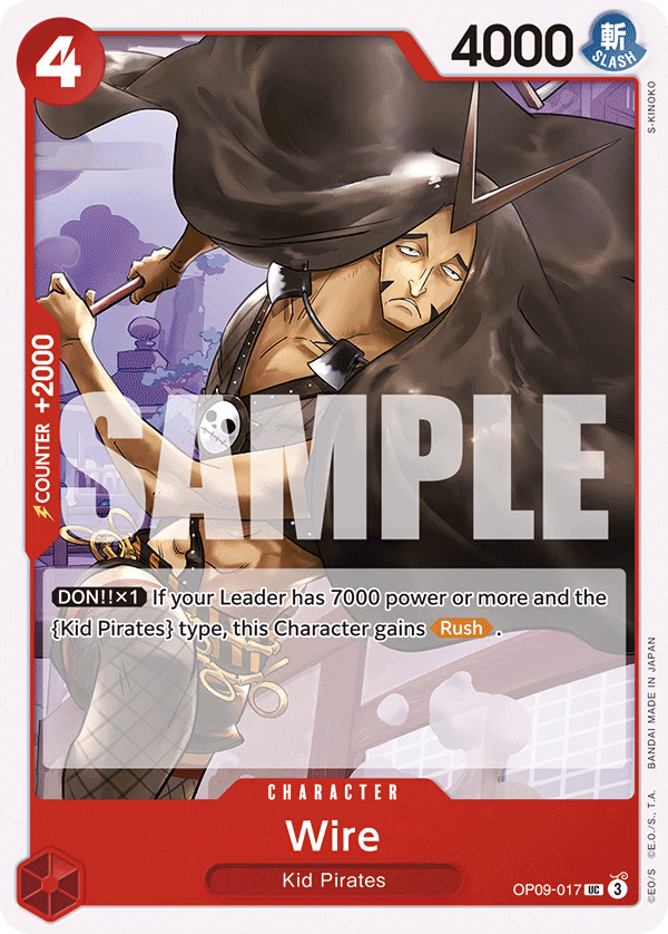Wire One Piece card (OP09-017, Emperors in the New World)