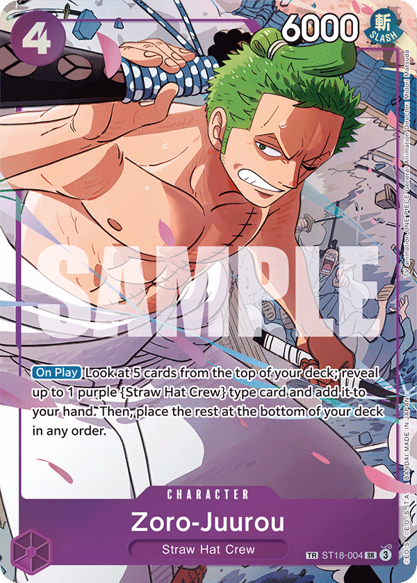 Zoro-Juurou (Alt Art) One Piece card (ST18-004, Emperors in the New World)