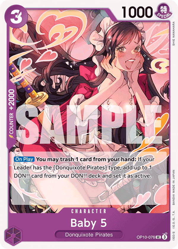 Baby 5 One Piece card (OP10-076, Royal Blood)