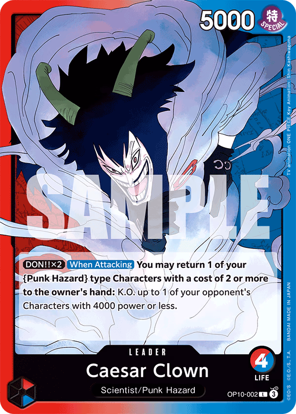 Caesar Clown One Piece card (OP10-002, Royal Blood)