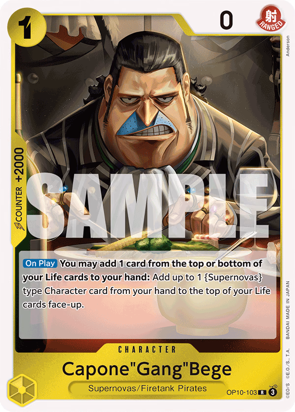 Capone"Gang"Bege One Piece card (OP10-103, Royal Blood)