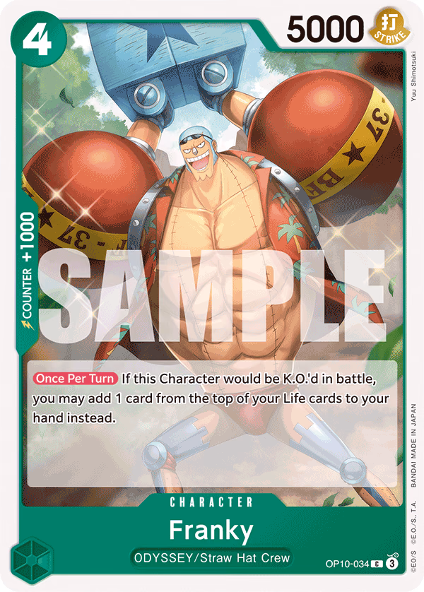 Franky One Piece card (OP10-034, Royal Blood)