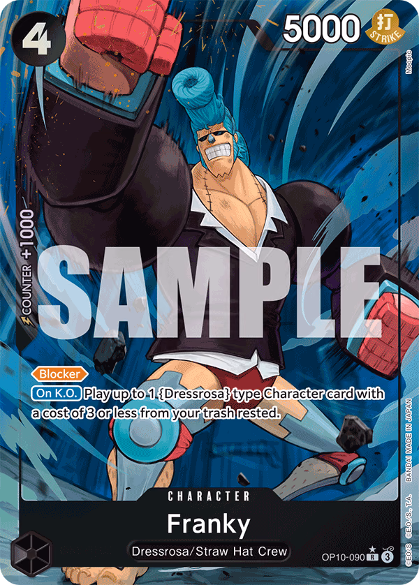 Franky (Parallel) One Piece card (OP10-090, Royal Blood)