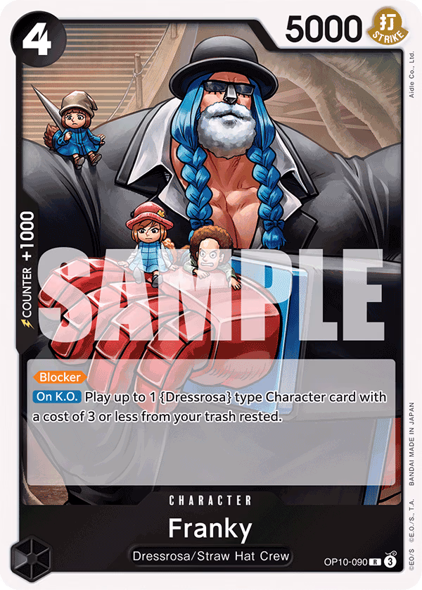 Franky One Piece card (OP10-090, Royal Blood)