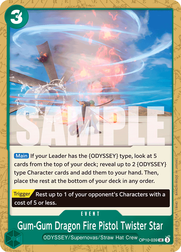 Gum-Gum Dragon Fire Pistol Twister Star One Piece card (OP10-039, Royal Blood)