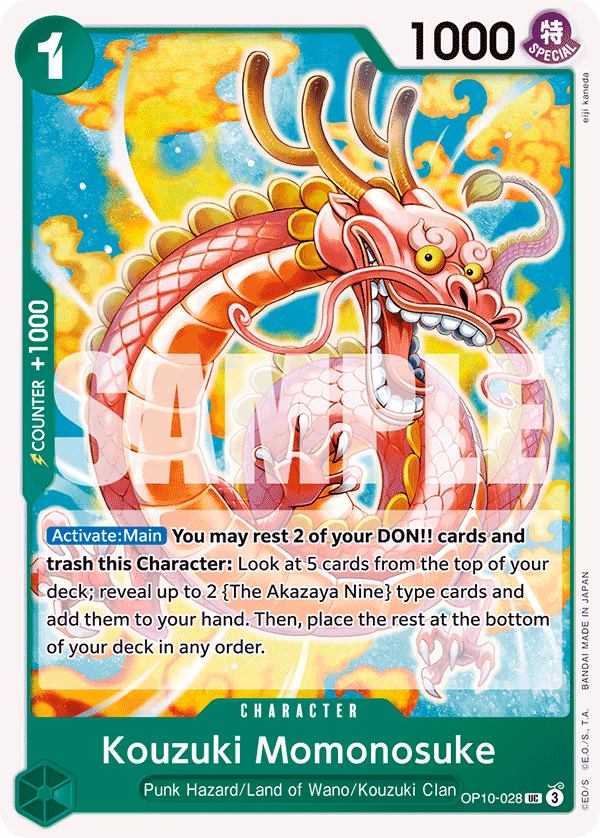 Kouzuki Momonosuke One Piece card (OP10-028, Royal Blood)