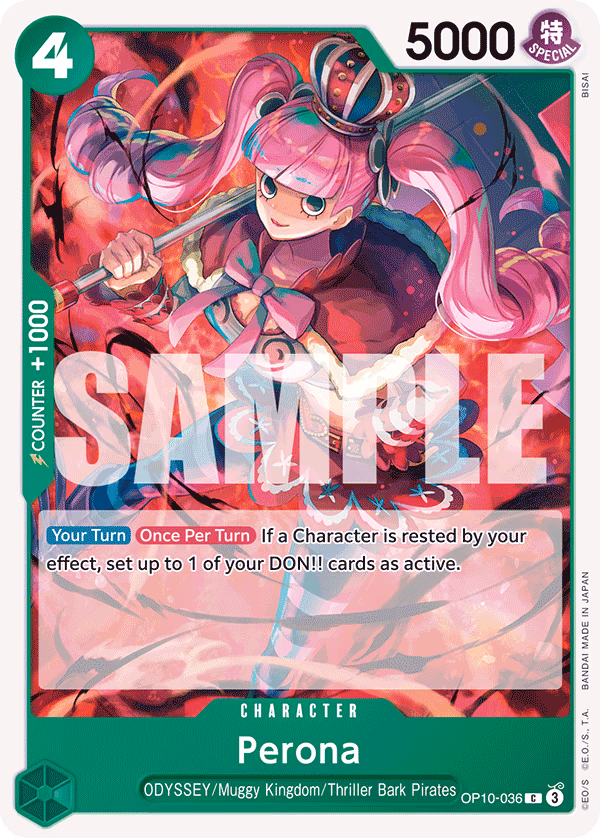 Perona One Piece card (OP10-036, Royal Blood)