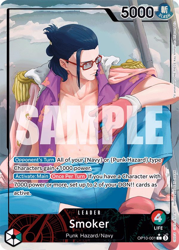 Smoker (Parallel) One Piece card (OP10-001, Royal Blood)