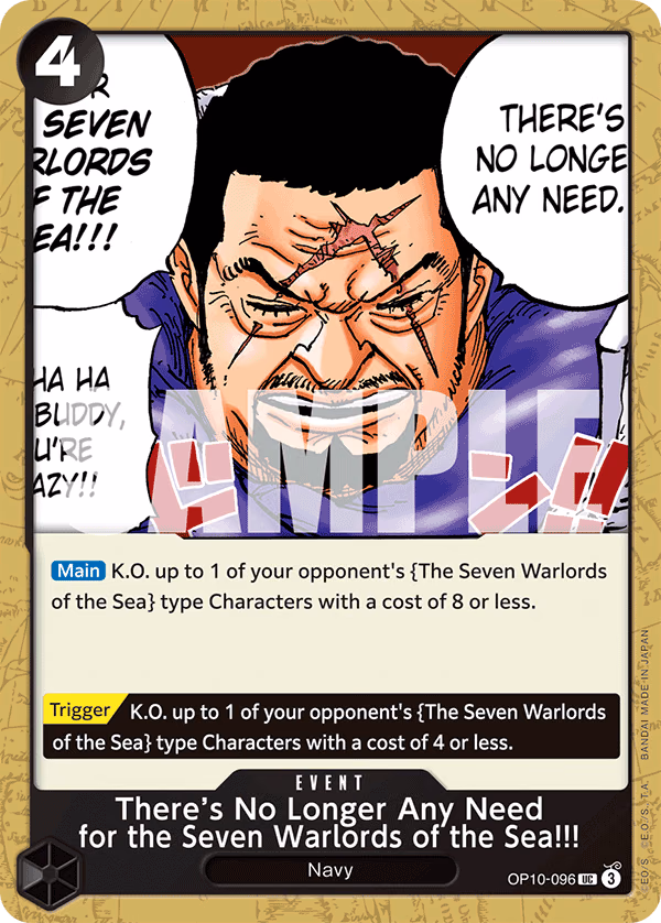 There’s No Longer Any Need for the Seven Warlords of the Sea!!! One Piece card (OP10-096, Royal Blood)