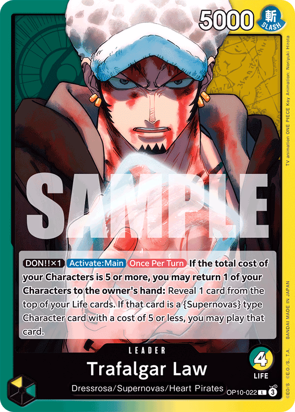 Trafalgar Law One Piece card (OP10-022, Royal Blood)