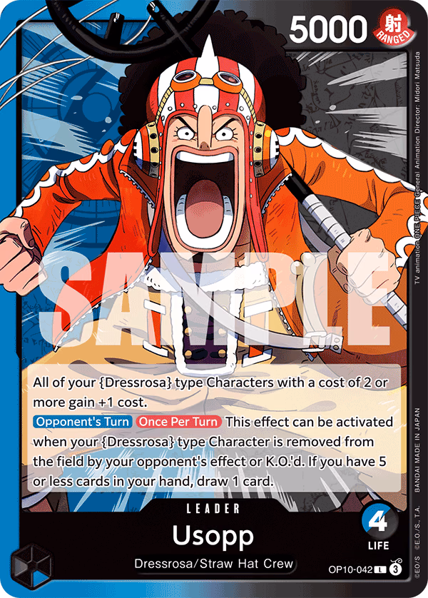 Usopp One Piece card (OP10-042, Royal Blood)