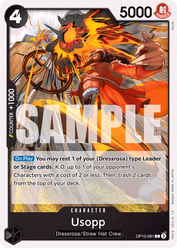 Usopp One Piece card (OP10-081, Royal Blood)