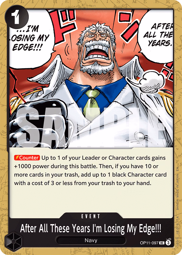 After All These Years I'm Losing My Edge!!! One Piece card (OP11-097, A Fist of Divine Speed)