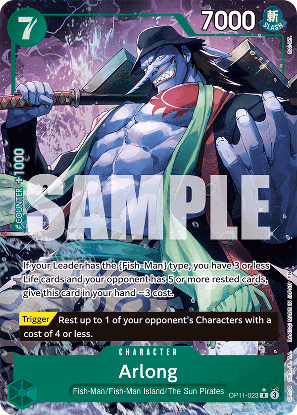 Arlong (Alternate Art) One Piece card (OP11-023, A Fist of Divine Speed)
