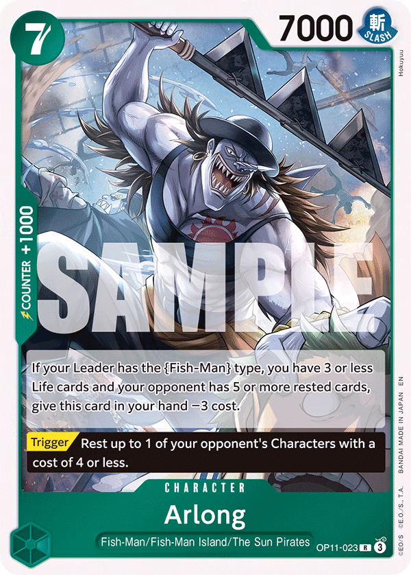 Arlong One Piece card (OP11-023, A Fist of Divine Speed)