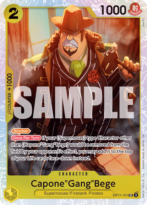 Capone"Gang"Bege One Piece card (OP11-101, A Fist of Divine Speed)