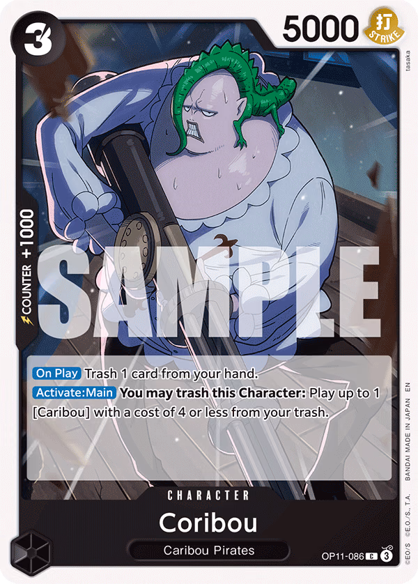 Coribou One Piece card (OP11-086, A Fist of Divine Speed)