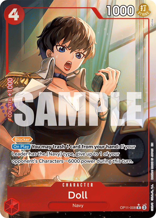 Doll (Alternate Art) One Piece card (OP11-008, A Fist of Divine Speed)
