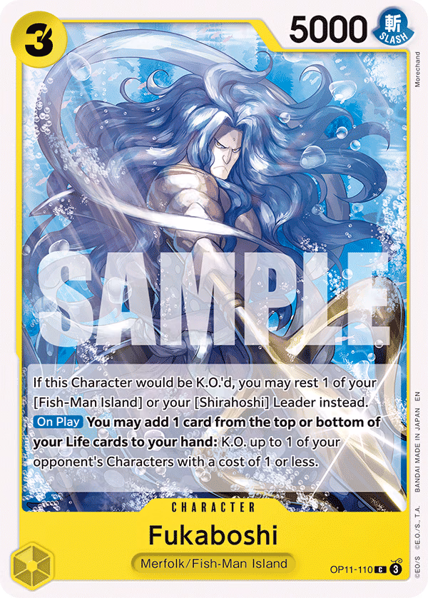 Fukaboshi One Piece card (OP11-110, A Fist of Divine Speed)